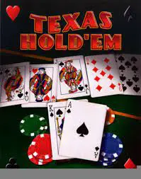 Texas Hold'em game setup featuring playing cards and poker chips, relevant to Gulf Waters RV Resort's Texas Hold'em Night event on January 8, 2024.