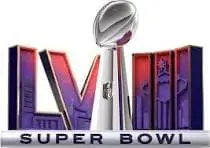 Super Bowl LVIII logo featuring the Vince Lombardi Trophy, symbolizing the upcoming Super Bowl event at Gulf Waters Beach Front RV Resort.