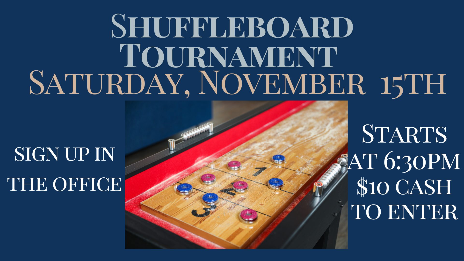 Shuffleboard game setup at Gulf Waters Beach Front RV Resort.