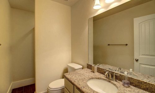 Bathroom at Gulf Waters Beach Front RV Resort with modern fixtures.